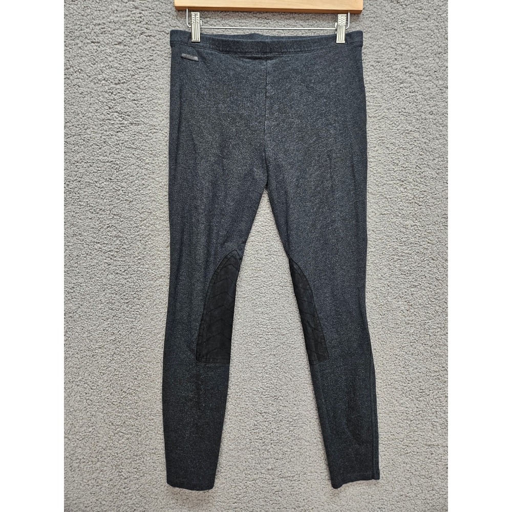 Polo Ralph Lauren Equestrian Leggings M Gray Quilted Knee Patch Riding Pants